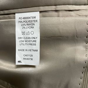 3 pc men suit Tan pimp stripe Calvin Klein